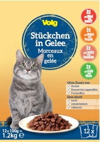 Volg Katzenfutter Nass in Gelee 12x100g